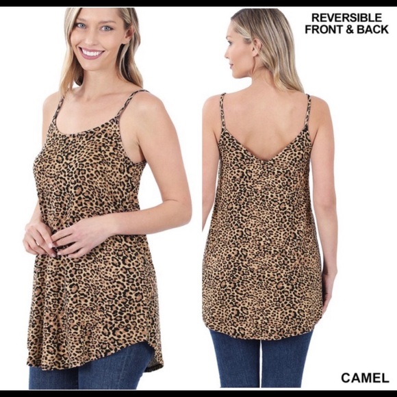 Zenana Outfitters Tops - ❣️SALE 3/$25❣️ Leopard Print Longline Reversible Cami NWT